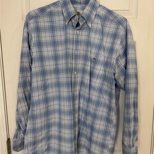 Lacoste Light Blue Plaid Button Down Shirt
